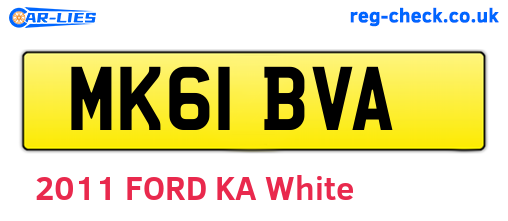 MK61BVA are the vehicle registration plates.