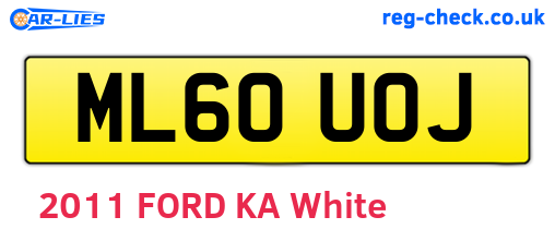 ML60UOJ are the vehicle registration plates.