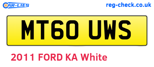 MT60UWS are the vehicle registration plates.