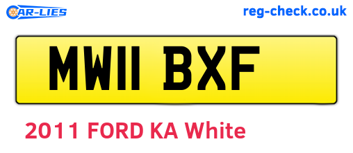 MW11BXF are the vehicle registration plates.