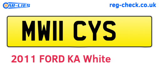 MW11CYS are the vehicle registration plates.