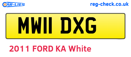 MW11DXG are the vehicle registration plates.