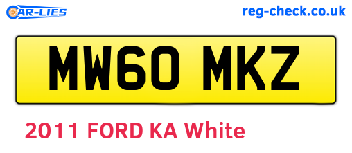 MW60MKZ are the vehicle registration plates.