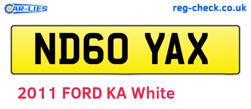 ND60YAX are the vehicle registration plates.