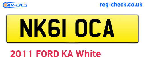 NK61OCA are the vehicle registration plates.