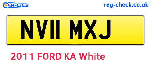 NV11MXJ are the vehicle registration plates.