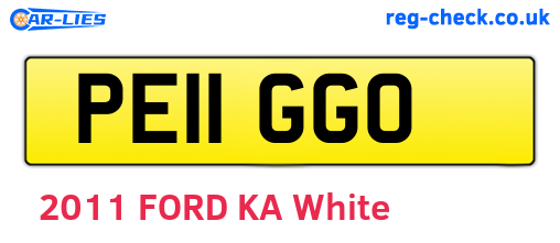 PE11GGO are the vehicle registration plates.
