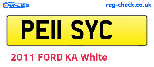 PE11SYC are the vehicle registration plates.
