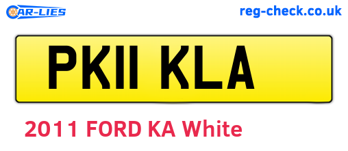 PK11KLA are the vehicle registration plates.