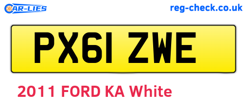 PX61ZWE are the vehicle registration plates.