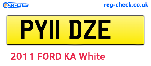 PY11DZE are the vehicle registration plates.