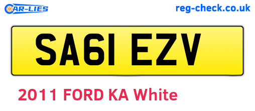 SA61EZV are the vehicle registration plates.