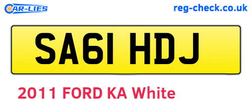 SA61HDJ are the vehicle registration plates.