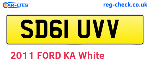 SD61UVV are the vehicle registration plates.