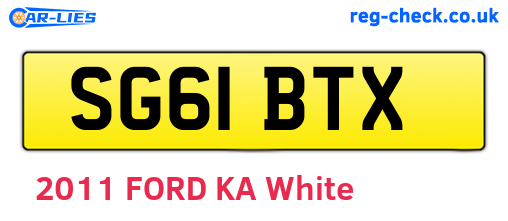 SG61BTX are the vehicle registration plates.