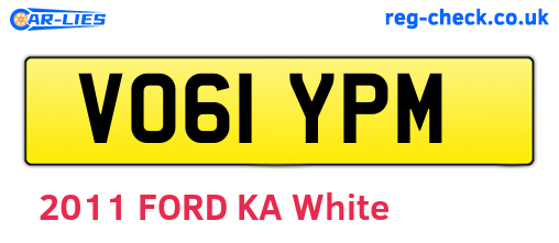 VO61YPM are the vehicle registration plates.
