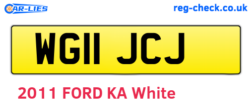 WG11JCJ are the vehicle registration plates.