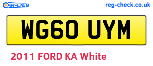 WG60UYM are the vehicle registration plates.