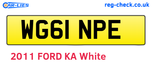 WG61NPE are the vehicle registration plates.