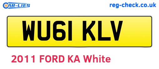 WU61KLV are the vehicle registration plates.