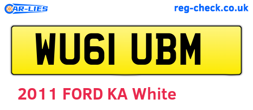 WU61UBM are the vehicle registration plates.