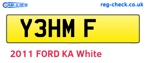 Y3HMF are the vehicle registration plates.