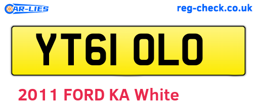YT61OLO are the vehicle registration plates.