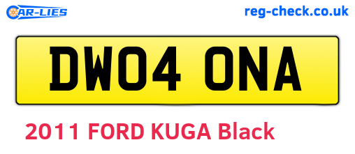 DW04ONA are the vehicle registration plates.