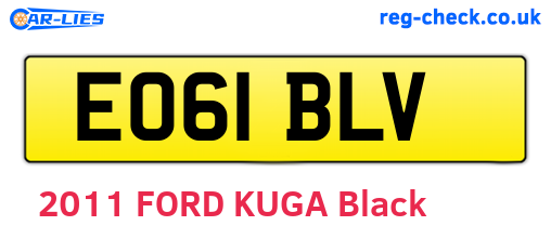 EO61BLV are the vehicle registration plates.