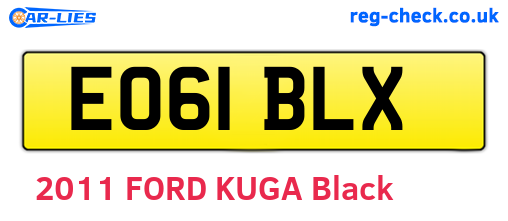 EO61BLX are the vehicle registration plates.