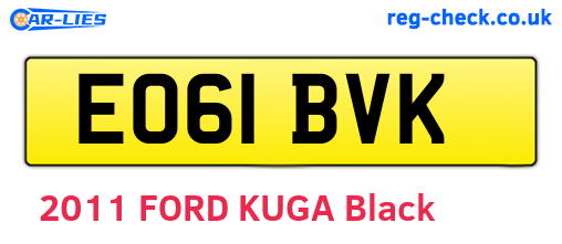EO61BVK are the vehicle registration plates.