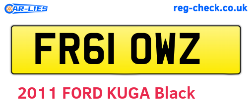 FR61OWZ are the vehicle registration plates.