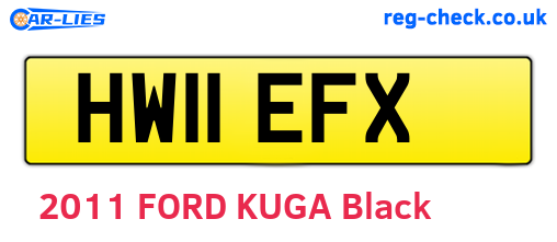 HW11EFX are the vehicle registration plates.