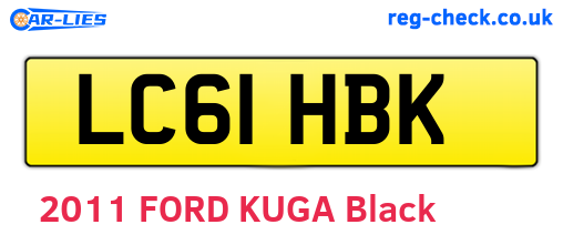 LC61HBK are the vehicle registration plates.
