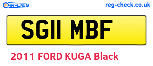 SG11MBF are the vehicle registration plates.
