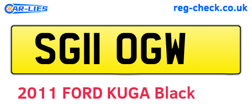 SG11OGW are the vehicle registration plates.