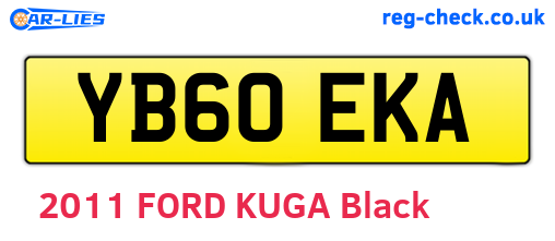 YB60EKA are the vehicle registration plates.