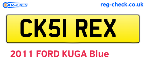 CK51REX are the vehicle registration plates.