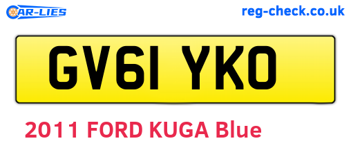 GV61YKO are the vehicle registration plates.
