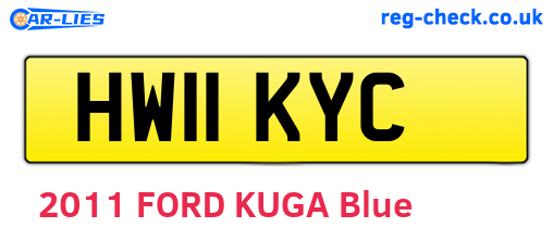 HW11KYC are the vehicle registration plates.