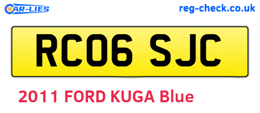 RC06SJC are the vehicle registration plates.