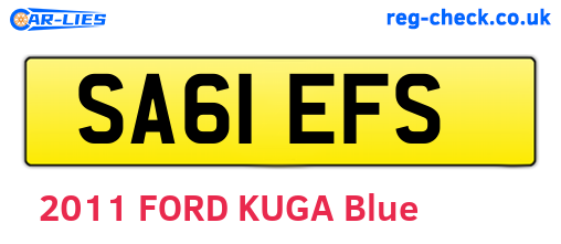 SA61EFS are the vehicle registration plates.