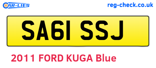 SA61SSJ are the vehicle registration plates.