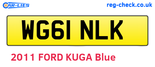 WG61NLK are the vehicle registration plates.