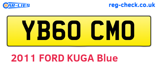 YB60CMO are the vehicle registration plates.