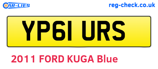 YP61URS are the vehicle registration plates.