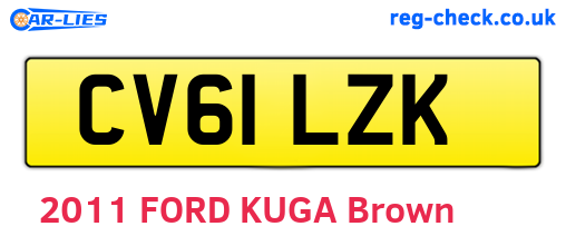 CV61LZK are the vehicle registration plates.