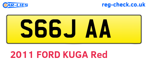 S66JAA are the vehicle registration plates.