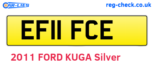 EF11FCE are the vehicle registration plates.