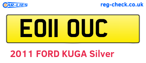 EO11OUC are the vehicle registration plates.